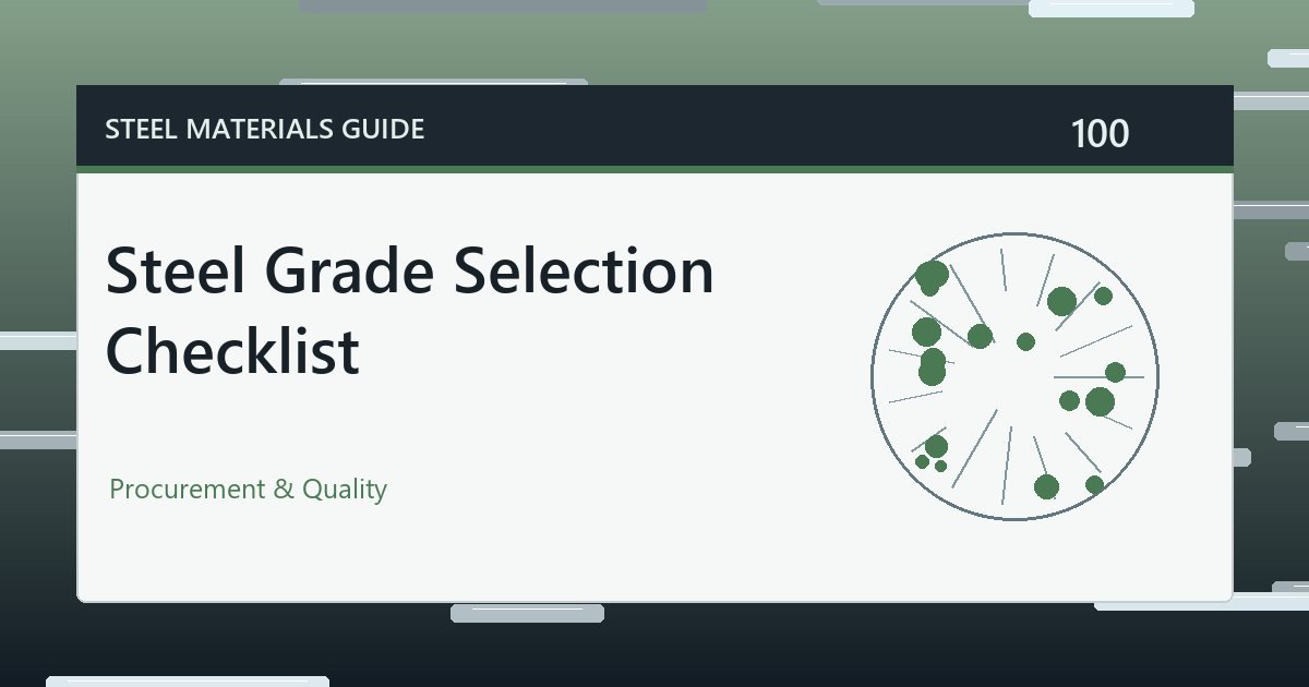 Steel Grade Selection Checklist guide thumbnail